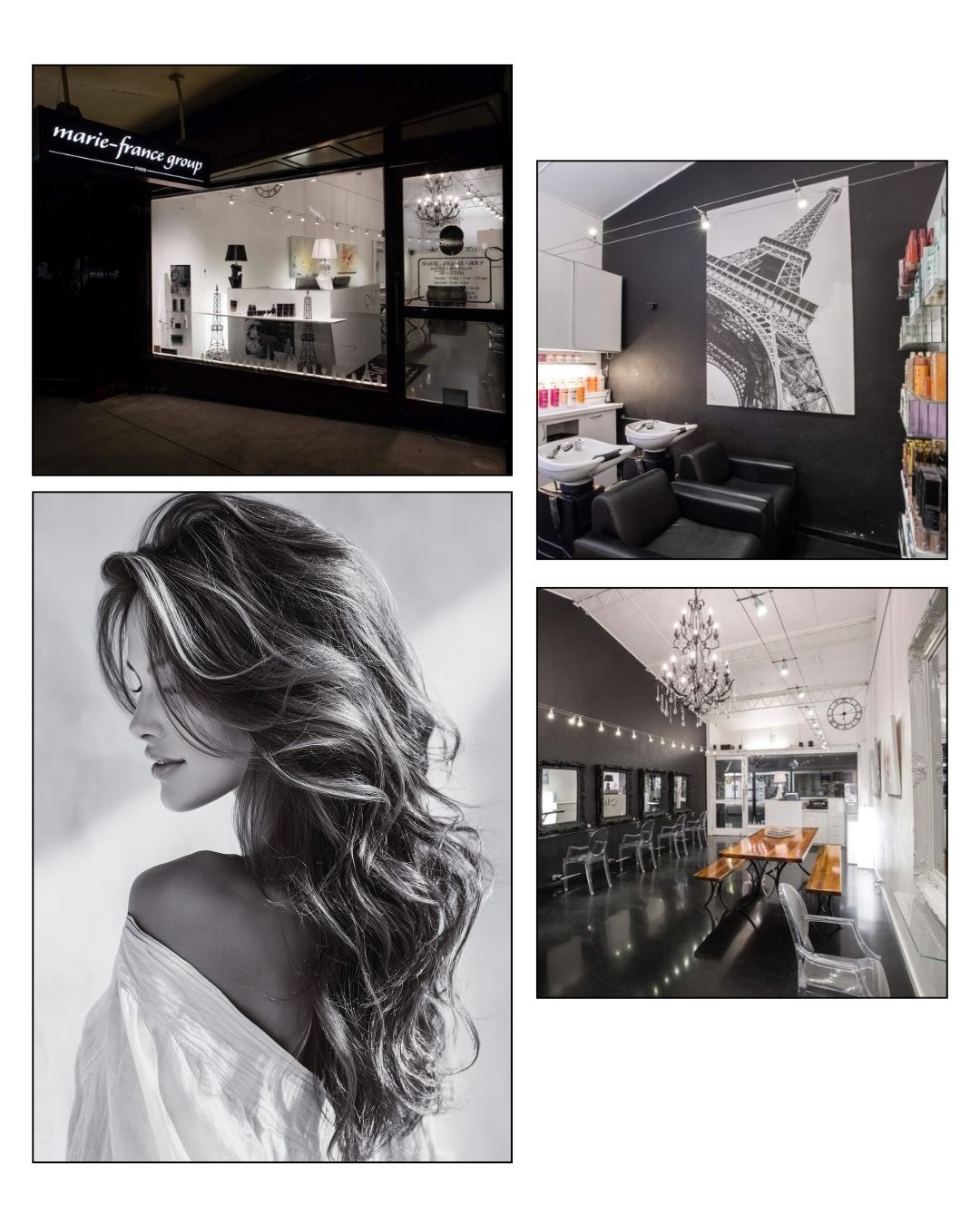 Collage of hair models