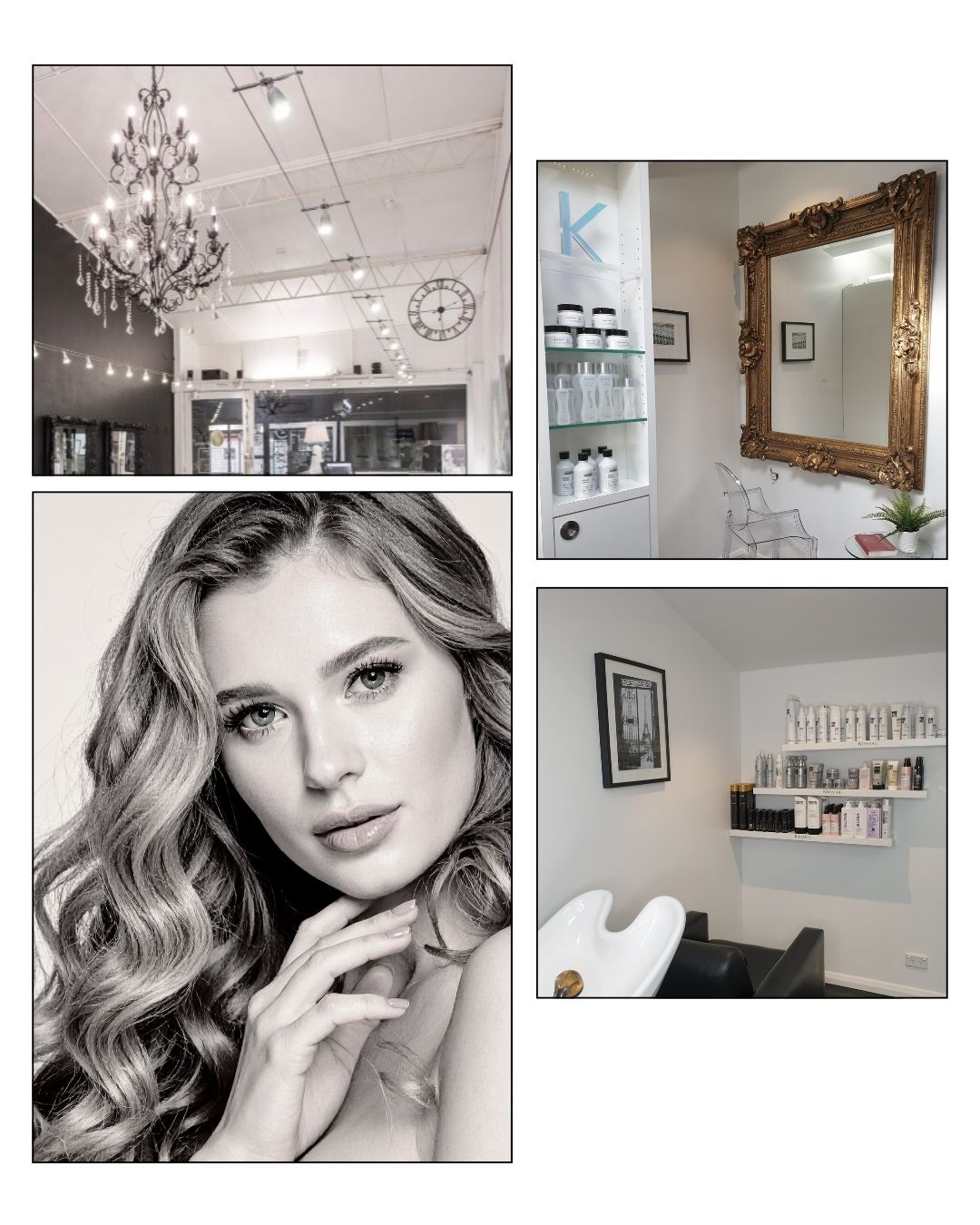 Collage of hair models