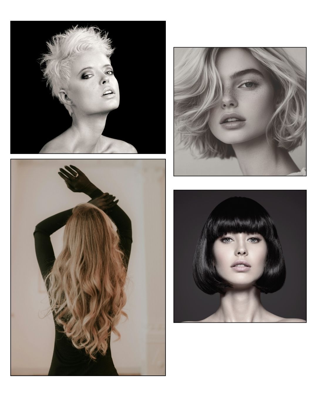 Collage of hair models